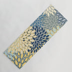 Floral Print, Yellow, Gray, Blue, Teal Yoga Mat Gallery Image 1