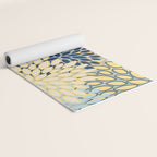 Floral Print, Yellow, Gray, Blue, Teal Yoga Mat Gallery Image 2