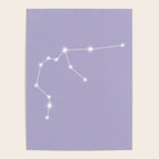 Aquarius Zodiac Star Constellation Line Art Pastel Lavender Poster Gallery Image 4