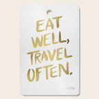 Eat Well Travel Often on Gold Cutting Board Gallery Image 1
