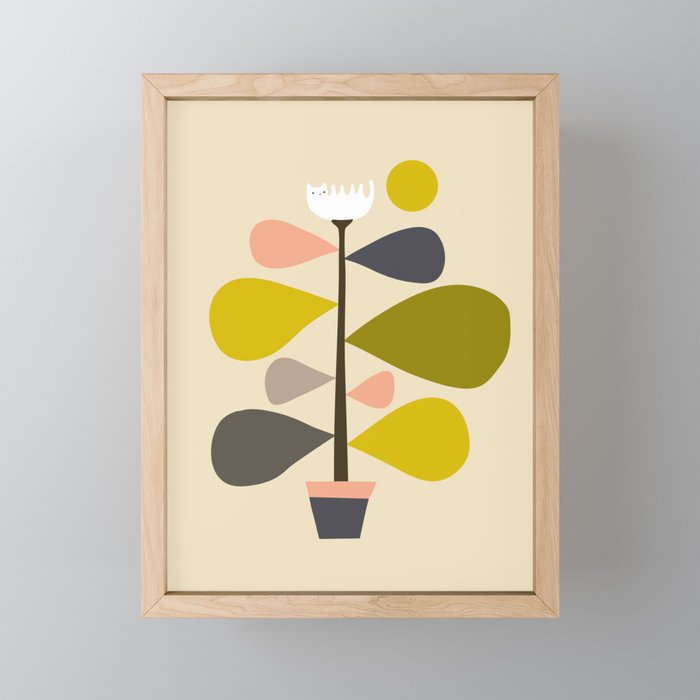 Flower Cat Plants Mini Art Print Gallery Image 1