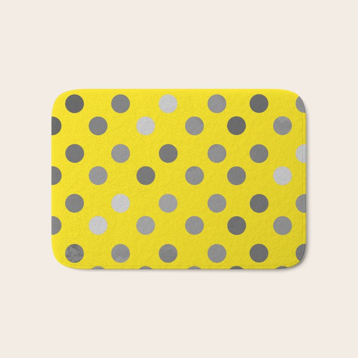 Polka Proton Yellow Bath Mat Gallery Image 1