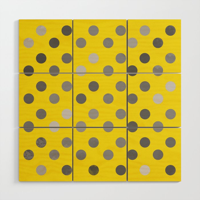 Polka Proton Yellow Wood Wall Art Gallery Image 1
