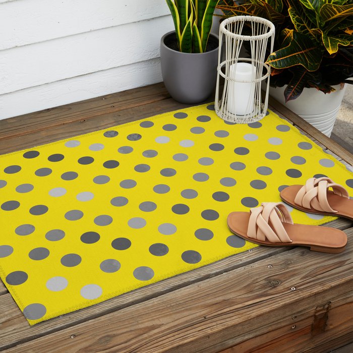 Polka Proton Yellow Outdoor Rug Gallery Image 2