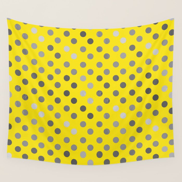 Polka Proton Yellow Wall Tapestry Gallery Image 1