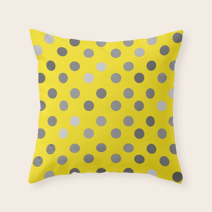 Polka Proton Yellow Throw Pillow Gallery Image 6