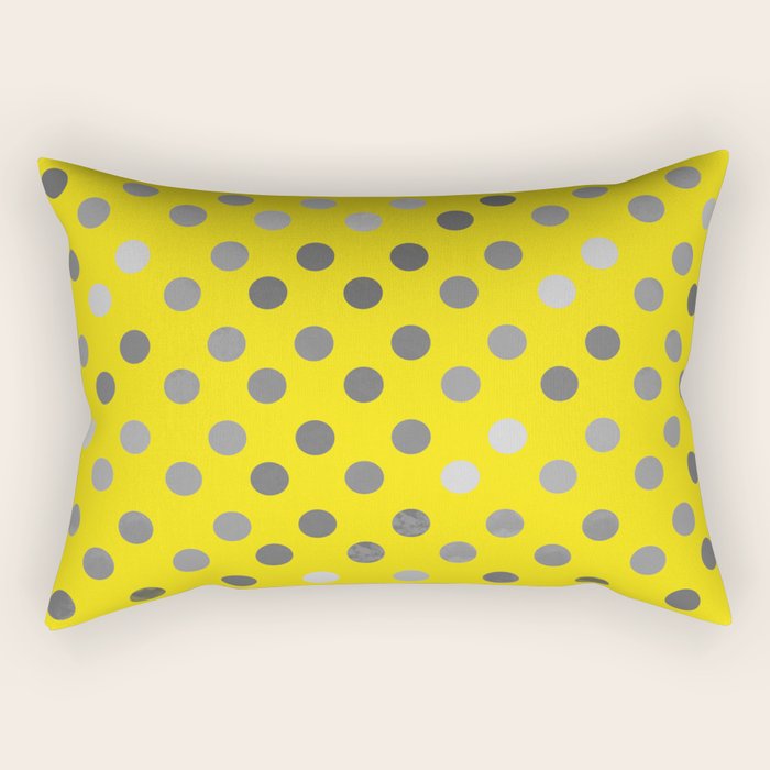 Polka Proton Yellow Rectangular Pillow Gallery Image 1