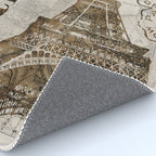 Vintage Paris eiffel tower illustration Rug Gallery Image 4