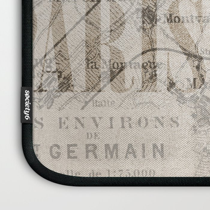 Vintage Paris eiffel tower illustration Laptop Sleeve Gallery Image 3