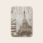 Vintage Paris eiffel tower illustration Bath Mat Gallery Image 1