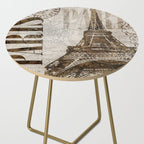 Vintage Paris eiffel tower illustration Side Table Gallery Image 2