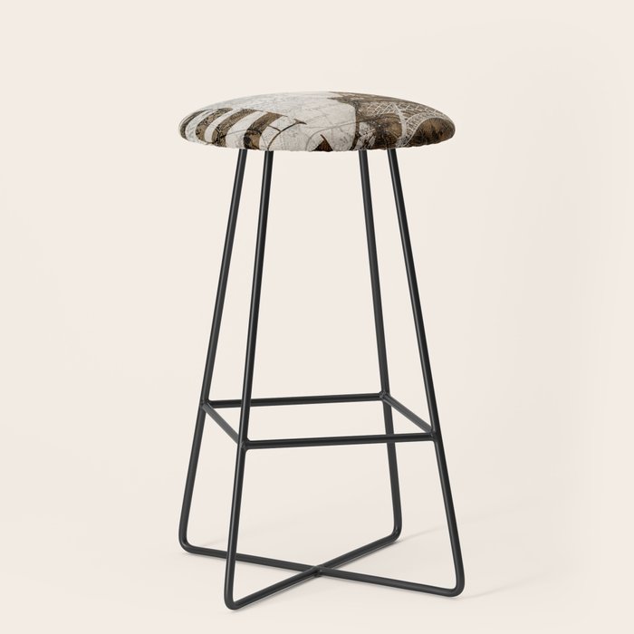 Vintage Paris eiffel tower illustration Stool Gallery Image 1