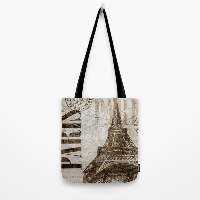Vintage Paris eiffel tower illustration Tote Bag Gallery Image 2