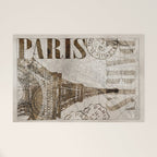 Vintage Paris eiffel tower illustration Welcome Mat Gallery Image 1