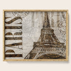 Vintage Paris eiffel tower illustration Serving Tray Gallery Image 1