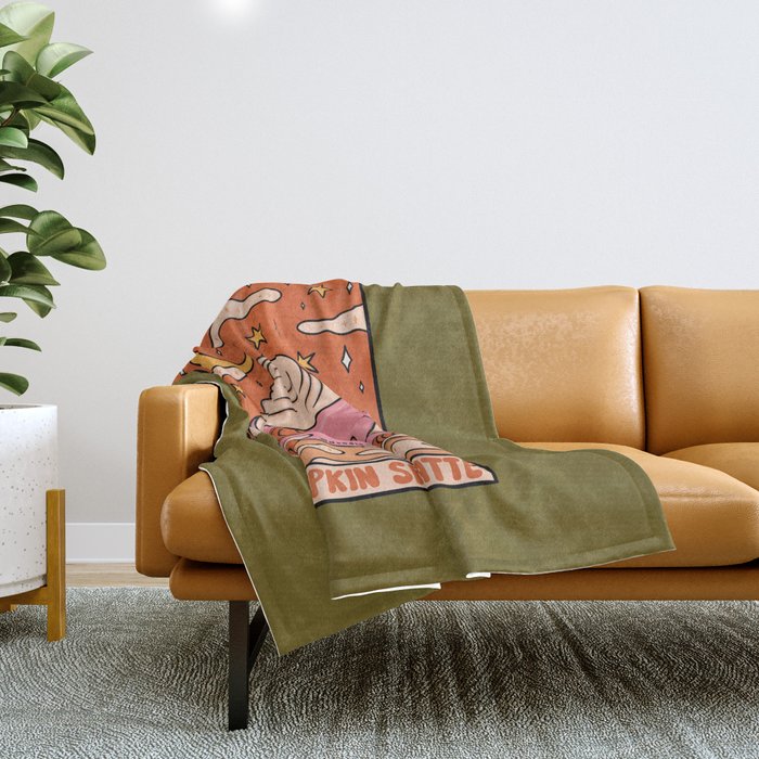 Pumpkin Spice Tarot Card Throw Blanket Gallery Image 1