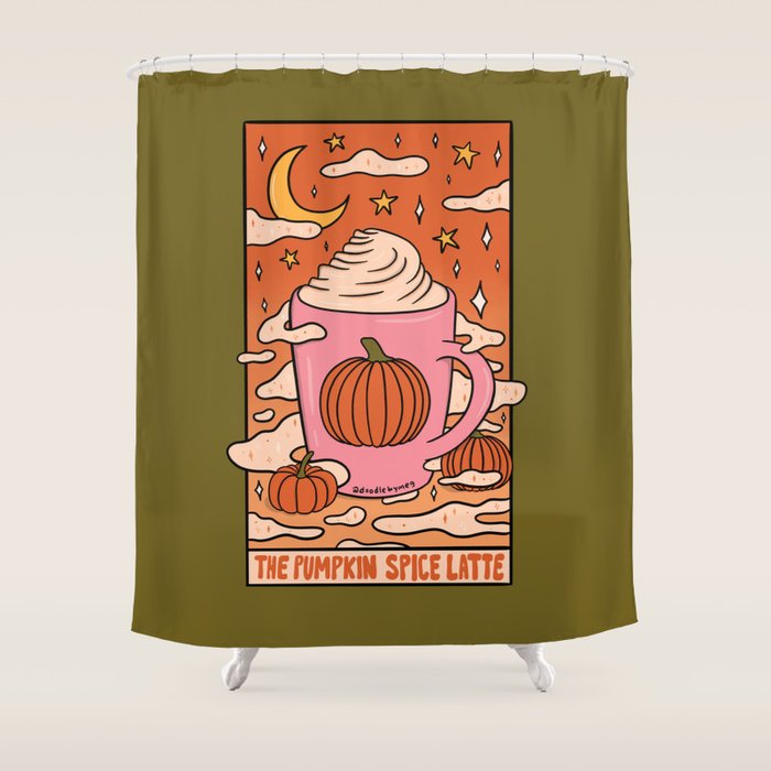 Pumpkin Spice Tarot Card Shower Curtain Gallery Image 1