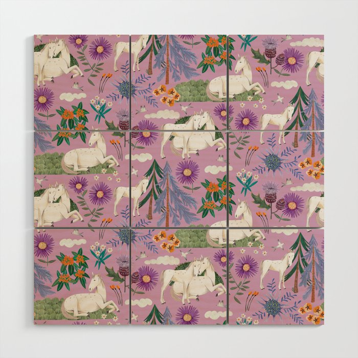 Horse pattern Wood Wall Art Gallery Image 1