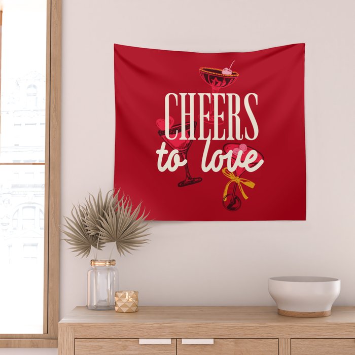 Cheers to Love Wall Tapestry Gallery Image 2