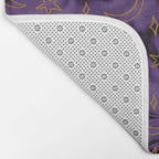 Tie Dye Moon and Stars Print in Purple Bath Mat Gallery Image 2