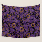 Tie Dye Moon and Stars Print in Purple Wall Tapestry Gallery Image 4
