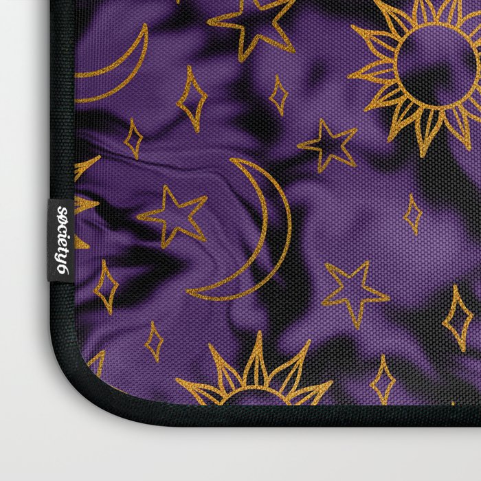 Tie Dye Moon and Stars Print in Purple Laptop Sleeve Gallery Image 3