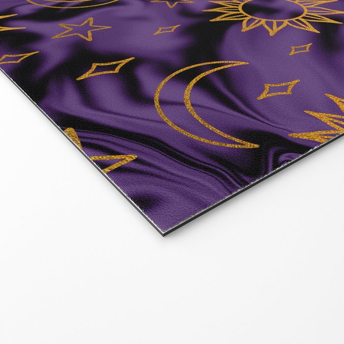 Tie Dye Moon and Stars Print in Purple Welcome Mat Gallery Image 2