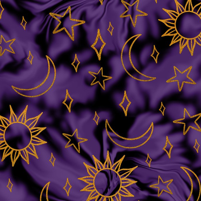 Tie Dye Moon and Stars Print in Purple Coffee Mug Gallery Image 2
