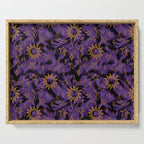 Tie Dye Moon and Stars Print in Purple Serving Tray Gallery Image 1