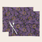 Tie Dye Moon and Stars Print in Purple Placemat Gallery Image 1