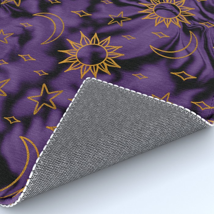 Tie Dye Moon and Stars Print in Purple Rug Gallery Image 4
