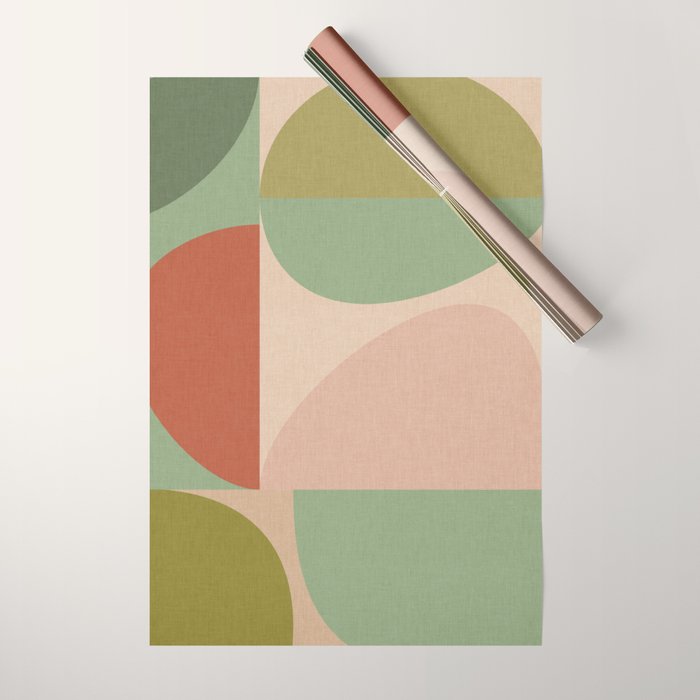 autumn mid century abstract Wrapping Paper Gallery Image 1