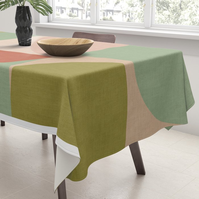 autumn mid century abstract Tablecloth Gallery Image 3