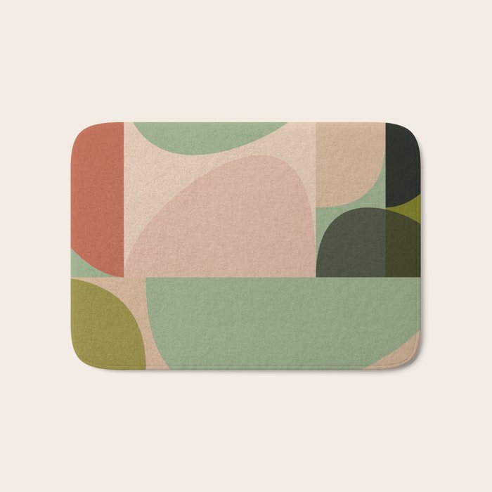 autumn mid century abstract Bath Mat Gallery Image 1