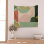 autumn mid century abstract Wall Tapestry Gallery Image 2
