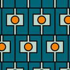 Mid Century Modern Rektangel Geometric Pattern Teal Blue and Orange Coffee Mug Gallery Image 2
