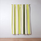 Textured Striped Pattern in Olive and Yellow Window Curtain Gallery Image 3