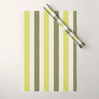 Textured Striped Pattern in Olive and Yellow Wrapping Paper Gallery Image 1
