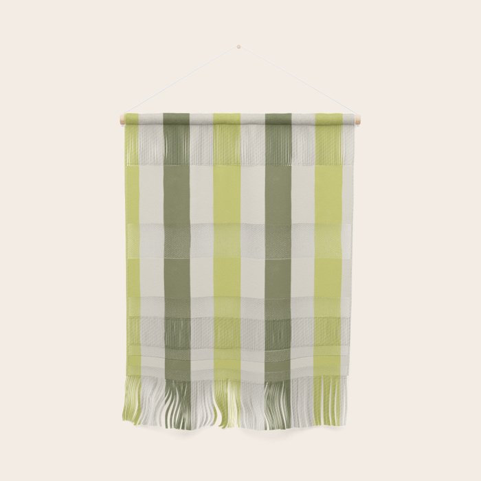 Textured Striped Pattern in Olive and Yellow Wall Hanging Gallery Image 1