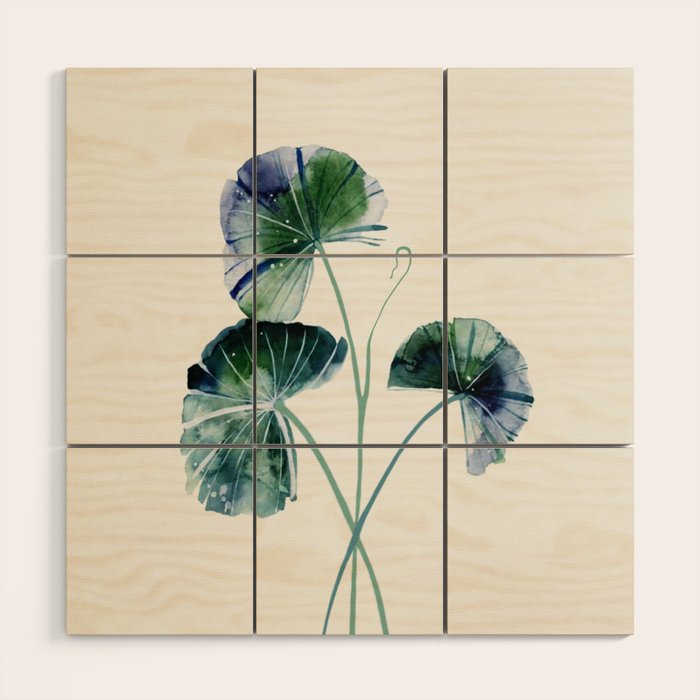 Water lily leaves Wood Wall Art Gallery Image 1