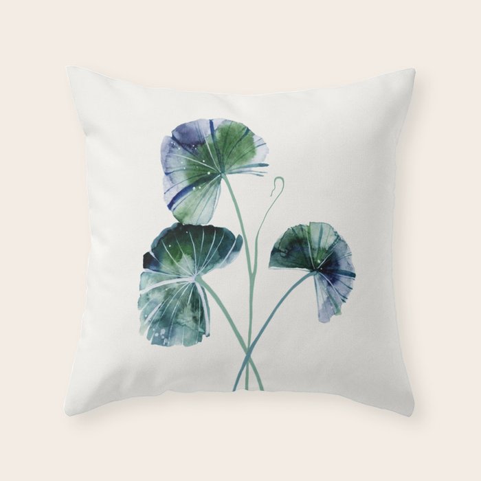 Water lily leaves Throw Pillow Gallery Image 6