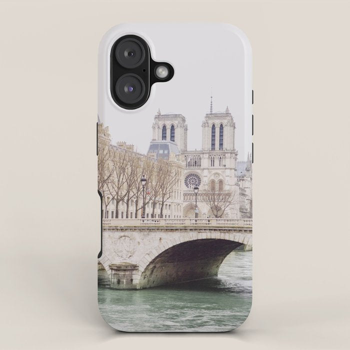Notre Dame Cathedral on the Seine - Travel Photography, Paris  iPhone Case Gallery Image 1