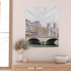 Notre Dame Cathedral on the Seine - Travel Photography, Paris  Wall Tapestry Gallery Image 2