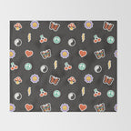 Retro cartoon sticker doodle pattern Throw Blanket Gallery Image 2