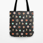 Retro cartoon sticker doodle pattern Tote Bag Gallery Image 1