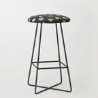 Retro cartoon sticker doodle pattern Stool Gallery Image 1