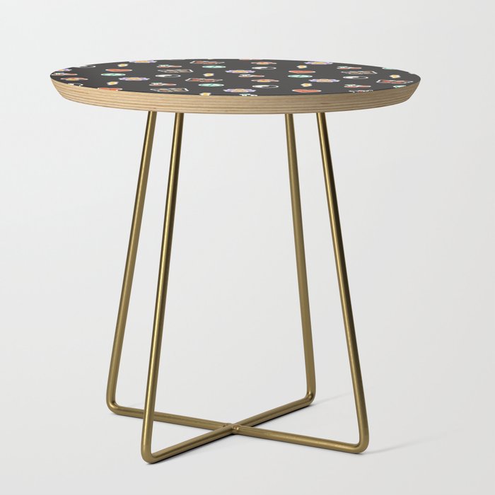 Retro cartoon sticker doodle pattern Side Table Gallery Image 1