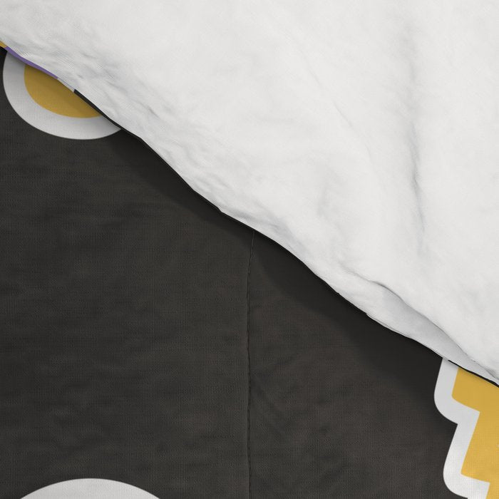 Retro cartoon sticker doodle pattern Comforter Gallery Image 4