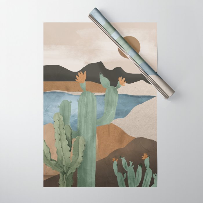 Cactus Landscape 2 Wrapping Paper Gallery Image 1