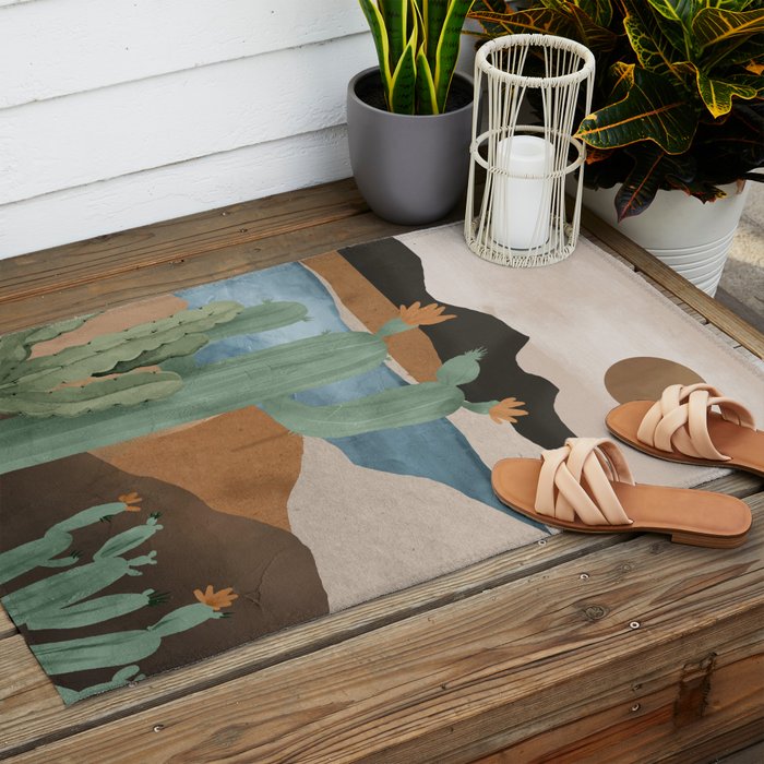 Cactus Landscape 2 Outdoor Rug Gallery Image 2